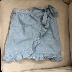 Madewell tie chambray skirt
